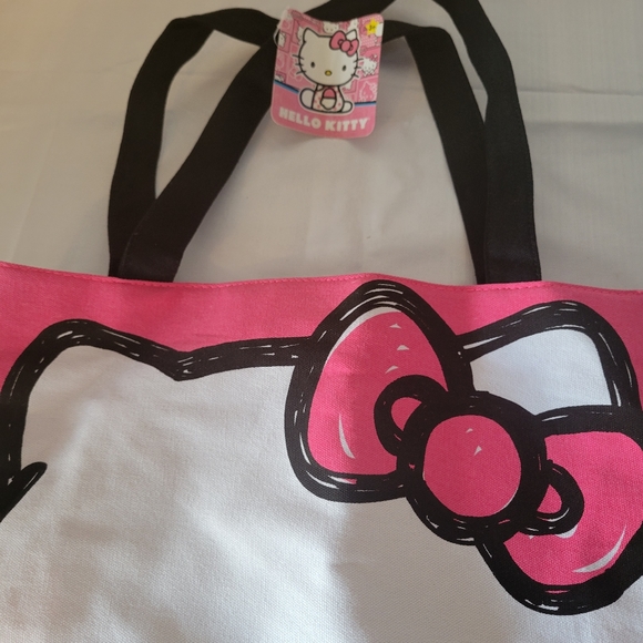Sanrio Hello Kitty Canvas Tote Bag Purse Beach Bag Ribbon Reusable Bag Handbag - Picture 2 of 6